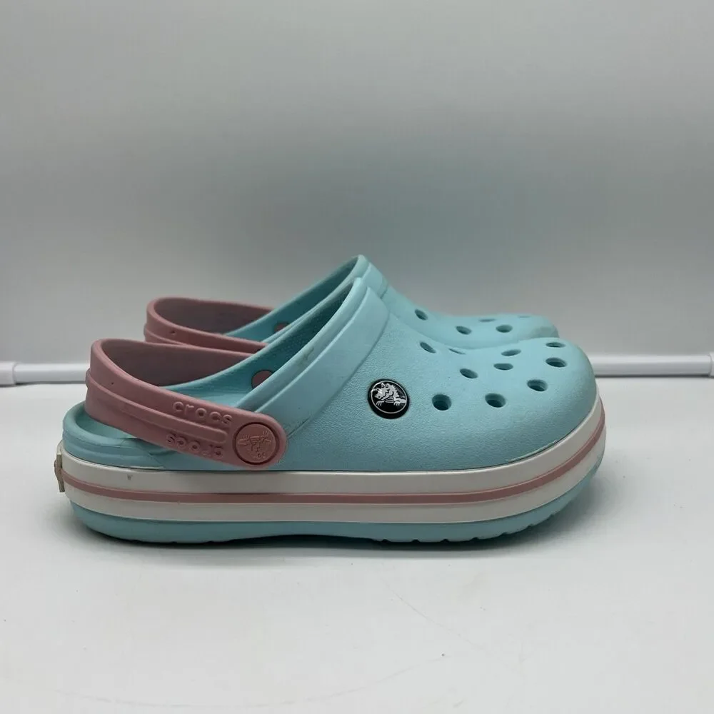 Crocs Crocband Clog Sandals Platform Kids Cotton Candy 207006 Size J2